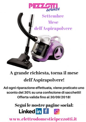 Settembre Mese dell'Aspirapolvere!